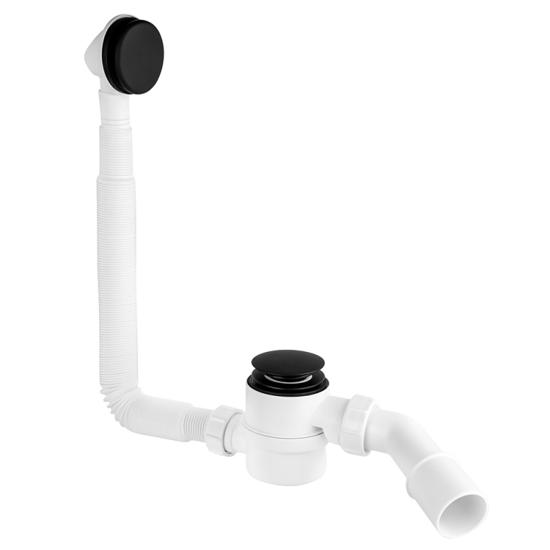 Syfon wanna/brodzik click-clack mosiądz czarny mat MCALPINE HC2600CLMB