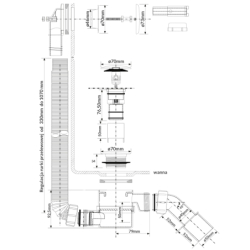 Syfon wanna/brodzik click-clack mosiądz złoty MCALPINE HC2600CL-GOLD-PVD
