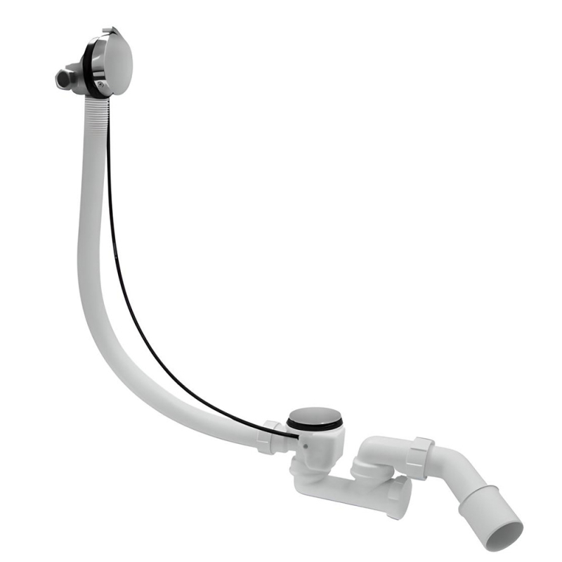 Zestaw odpływ-przelew.wannowy z odejściem 40/50mm z mech.napełniającym i autom. mosiądz chrom MCALPINE HCN3100CB-15MM