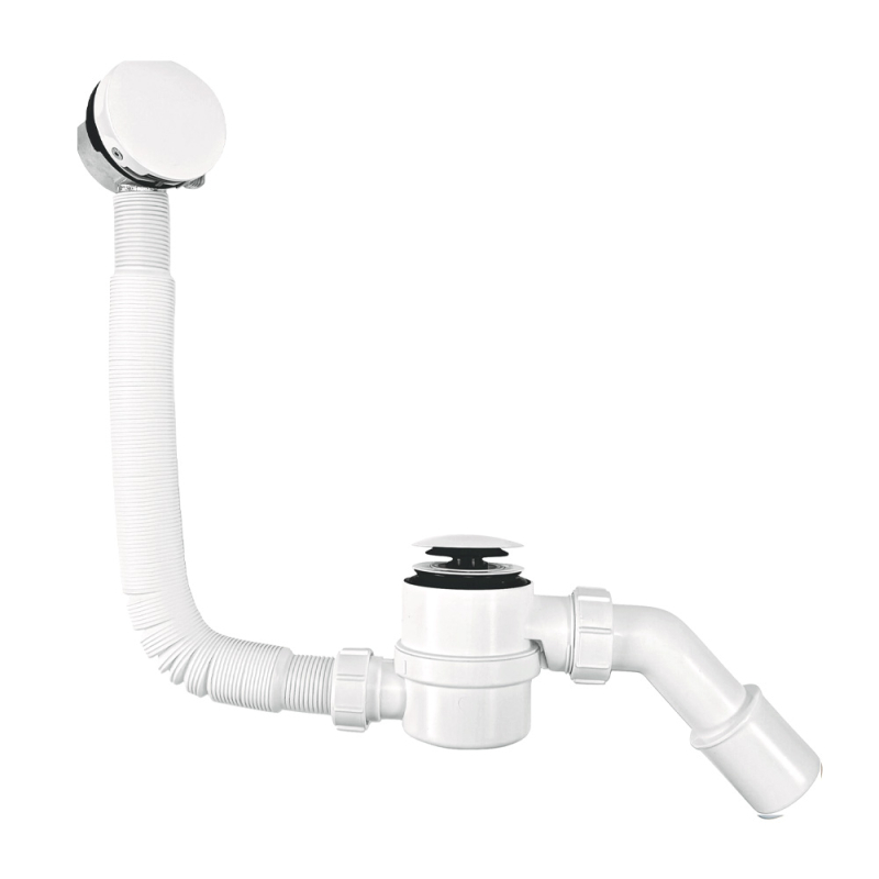 Syfon wannowy z mech.napelniania,klik-klak biały MCALPINE HCN2600CC-15MM-WH