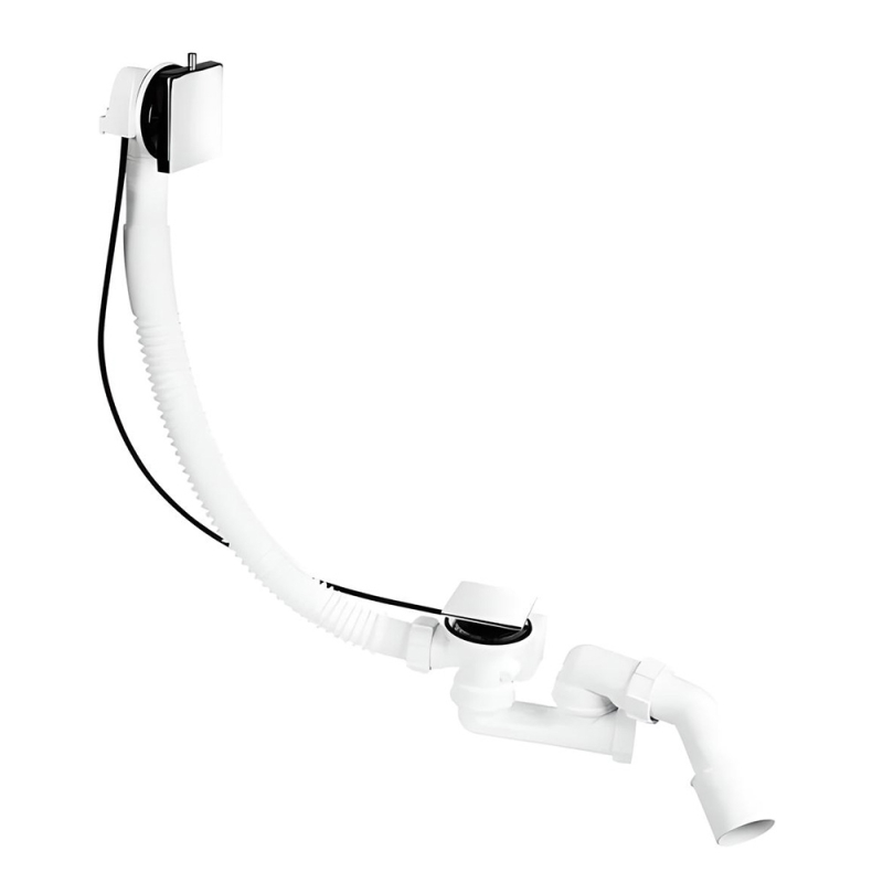 Syfon wannowy automatyczny, pokrętło mosiądz chrom mcslim , przelew l-1000 mm MCALPINE MP31SSF-CBSQ-1M