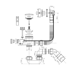 Syfon wannowy hydromasażowy z drenażem MCALPINE PUTWTCPR