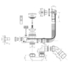 Syfon wannowy hydromasażowy z drenażem, przelew l-1000 mm MCALPINE PUTWTCPR+TEE