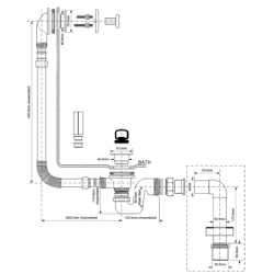 Syfon wannowy zewnętrzny , dekoracyjny chrom MCALPINE 260CB