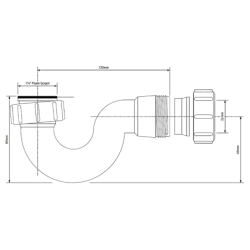 Syfon bidetowy jednokolanowy 11/4x32mm bez spustu MCALPINE HC24-32