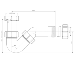Syfon bidetowy rurowy 11/4x32mm bez spustu MCALPINE HC22