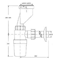 Syfon pisuarowy z przesunięciem 32mm 2x32mm z uszczelką wargową MCALPINE HC2PO