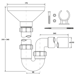 Syfon pod bojlerowy 11/2x40mm MCALPINE HC7-FUN