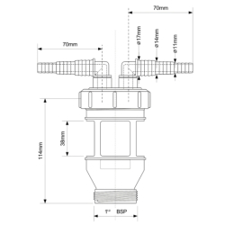Przyłącze do zrzutu popłuczyn i skroplin MCALPINE FUNNEL-D-2H