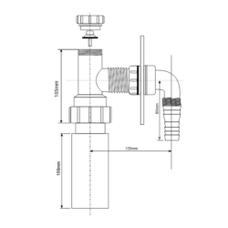 Przyłącze do pralki lub zmywarki podtynkowe z napowietrznikiem z odejściem 50mm ,maskownica chrom MCALPINE HC14WM50