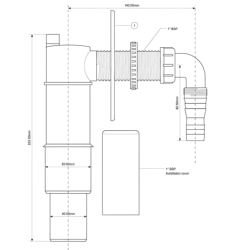 Przyłącze do pralki lub zmywarki podtynkowe z zasyfonowaniem z odejściem 50mm ,maskownica chrom MCALPINE HCWM50