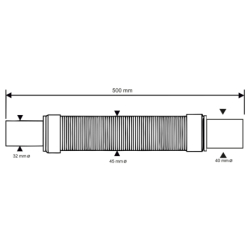 Złączka montażowa, redukcyjna, elastyczna l-500mm z końcówkami 32x40mm MCALPINE FLEXRP3240