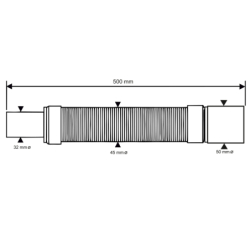Złączka montażowa, redukcyjna, elastyczna l-500mm z końcówkami 32x50mm MCALPINE FLEXRP3250