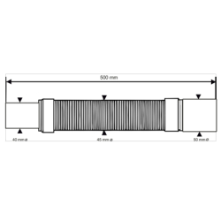 Złączka montażowa, redukcyjna, elastyczna l-500mm z końcówkami 40x50mm MCALPINE FLEXRP4050