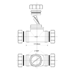 Złączka nakrętno-nakrętna z zaworem zwrotnym 50x50mm MCALPINE Z2850-NRV