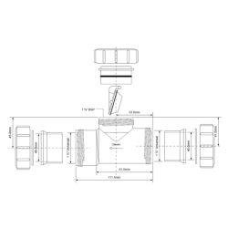 Złączka nakrętno-nakrętna z zaworem zwrotnym 40x40mm MCALPINE T28M-NRV-40
