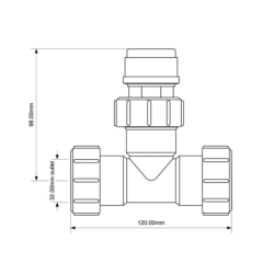 Trójnik z zaworem napowietrzającym 32mm MCALPINE VP32T