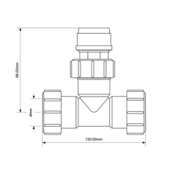 Trójnik z zaworem napowietrzającym 40mm MCALPINE VP40T