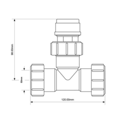 Trójnik z zaworem napowietrzającym 50mm MCALPINE VP50T