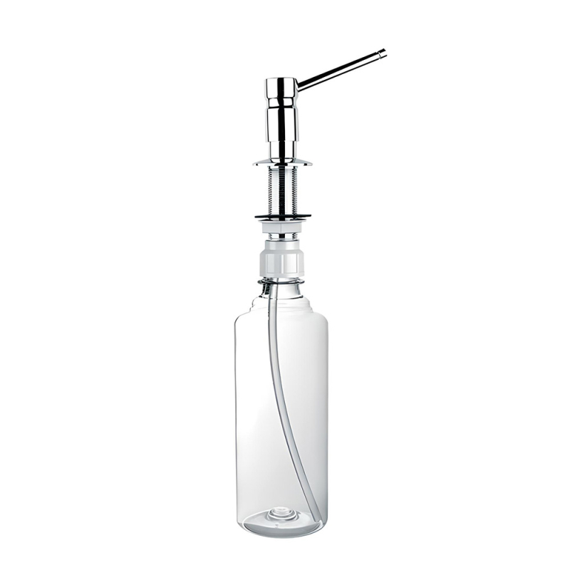 Dozownik do płynów mocowany w blacie, zlewozmywaku lub umywalce, element dozujący mosiądz chrom MCALPINE SOAP-MT102-CPB