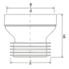 Przyłącze kanalizacyjne, krótkie l-120mm,wejście 90-110mm, wyjście 110mm,proste MCALPINE WC-CON1