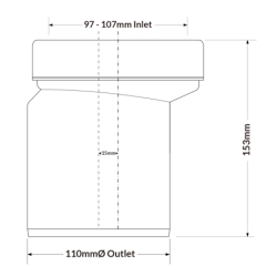Przyłącze kanalizacyjne, krótkie l-150mm,wejście 90-110mm,wyjście 110mm z przesunięciem mimośr. 20mm MCALPINE WCE-CON4
