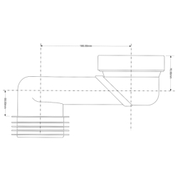 Przyłącze kanalizacyjne, krótkie l-160mm,wejście 90-110mm,wyjście 110mm z przesunięciem mimośr. 180mm MCALPINE WC-LO-18