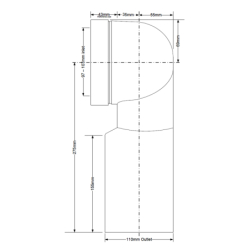 Przyłącze kanalizacyjne, długie l-275mm,wejście 90-110mm,wyjście 110mm, kąt 90 MCALPINE WC-CON9