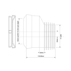 Przyłącze kanalizacyjne elastyczne ,wejście 90-110mm,wyjście 110mm,z przesunięciem 20mm MCALPINE MAC1F-EXS
