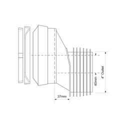 Przyłącze kanalizacyjne elastyczne ,wejście 90-110mm,wyjście 110mm,z przesunięciem 40mm MCALPINE MAC4A-EXS