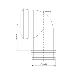 Przyłącze kanalizacyjne elastyczne ,krótkie ,wejście 90-110mm,wyjście 110mm,kąt 90 MCALPINE MAC8-EXS