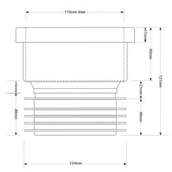 Łącznik kanalizacyjny 110mm z wyjściem 110mm MCALPINE DC1-BL