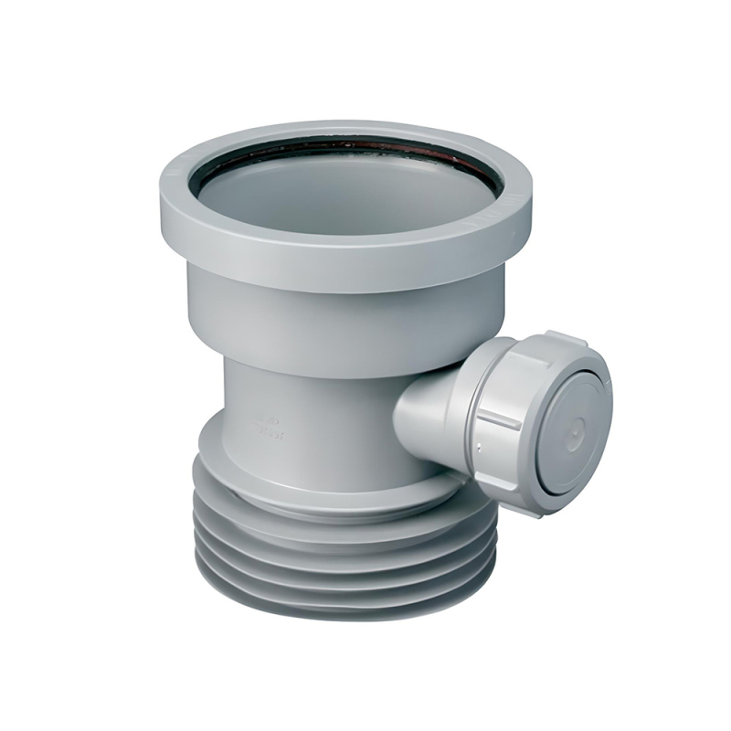 Łącznik kanalizacyjny 110mm z wyjściem 110mm i odejściem 40mm MCALPINE DC1-GR-BO