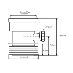Łącznik kanalizacyjny 110mm z wyjściem 110mm i odejściem 40mm MCALPINE DC1-GR-BO