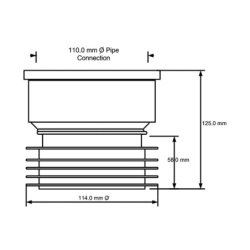 Łącznik kanalizacyjny 110mm z wyjściem 110mm MCALPINE DC1-GR