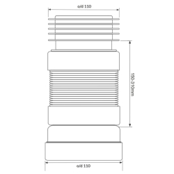 Przyłącze kanalizacyjne harmonijkowe l-260420mm,wejście 110mm,wyjście 110mm MCALPINE WC-F23RJ