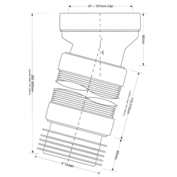 Przyłącze kanalizacyjne harmonijkowe l-260365mm,wejście 90-110mm,wyjście 110mm, kąt 14 MCALPINE WC-CON7AF