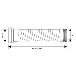 Przyłącze kanalizacyjne elastyczne l-360mm,wejście 90-110mm,wyjście 110mm MCALPINE WC6