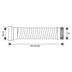 Przyłącze kanalizacyjne elastyczne l-540mm,wejście 90-110mm,wyjście 110mm MCALPINE WC3