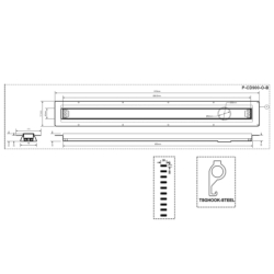 Odpływ liniowy 900mm omegaslim, stal szczotkowana i syfon hc26-58wh-65 MCALPINE MPCD900-O-B-NT-KPL