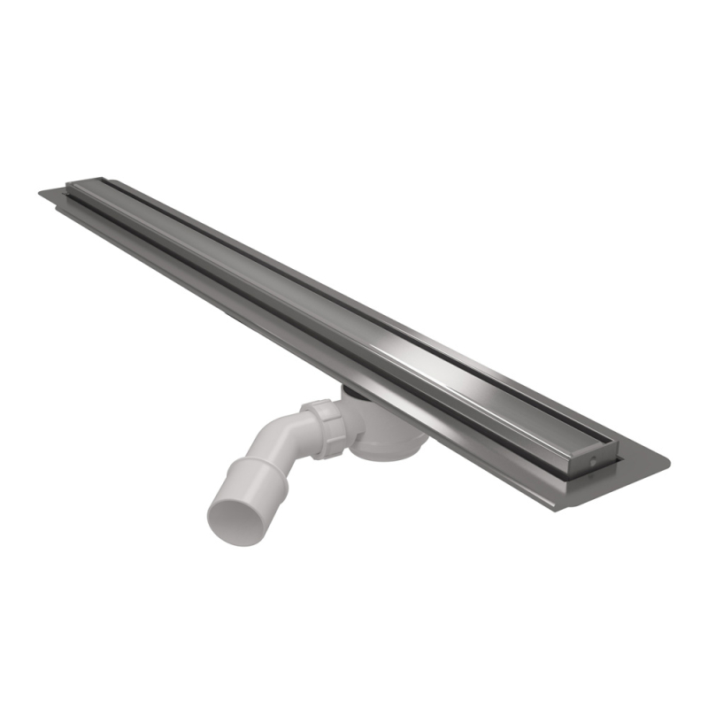 Odpływ liniowy 1200mm omegaslim, stal szczotkowana i syfon hc26-58wh-66 MCALPINE MPCD1200-O-B-NT-KPL