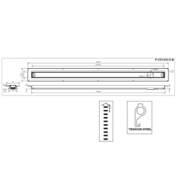 Odpływ liniowy 1200mm omegaslim, stal szczotkowana i syfon hc26-58wh-66 MCALPINE MPCD1200-O-B-NT-KPL