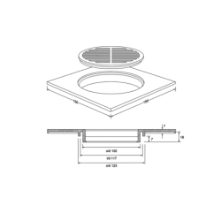 Kratka podłogowa wykonana z abs 150x150mm MCALPINE HC29