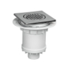 Wpust podłogowy wykonany z abs z odpływem 110/50mm, czyszczony od góry z kratką ze stali nierdzewnej115x115mm MCALPINE TSG2TB