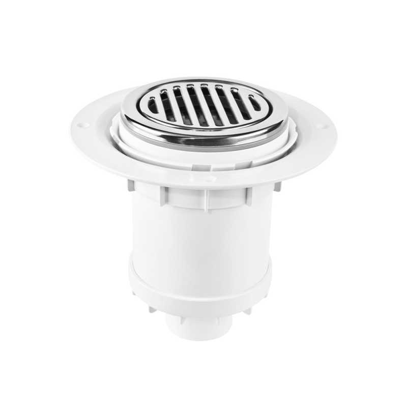 Wpust podłogowy wykonany z abs z odpływem 50mm, czyszczony od góry z kratką ze stali nierdzewnej125mm MCALPINE TSG2-R125SS-50