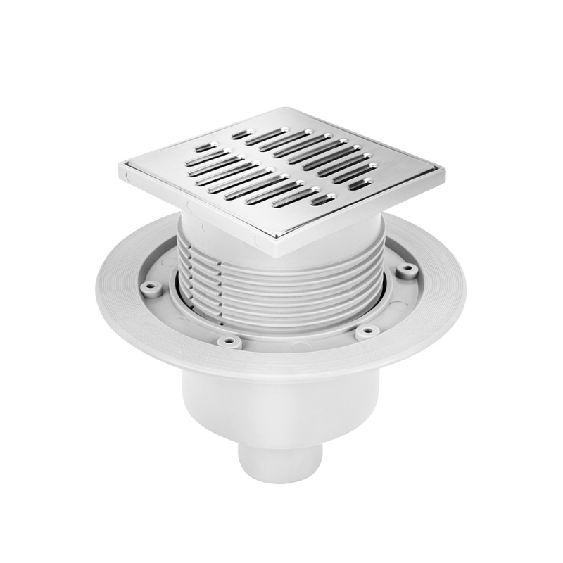 Wpust podłogowy wykonany z abs z odpływem pionowym 50mm, czyszczony od góry z zaworem MCALPINE HCFG3V-50