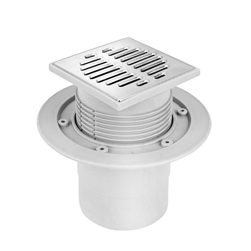 Wpust podłogowy wykonany z abs z odpływem pionowym 110mm, czyszczony od góry z zaworem MCALPINE HCFG3V-110