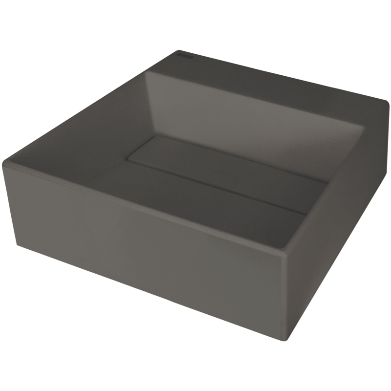 Umywalka granitowa nablatowa z miejscem na baterię - z maskownicą Correo antracyt metalik DEANTE CQR_TU4M