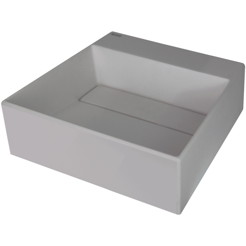 Umywalka granitowa nablatowa z miejscem na baterię - z maskownicą Correo szary metalik DEANTE CQR_SU4M