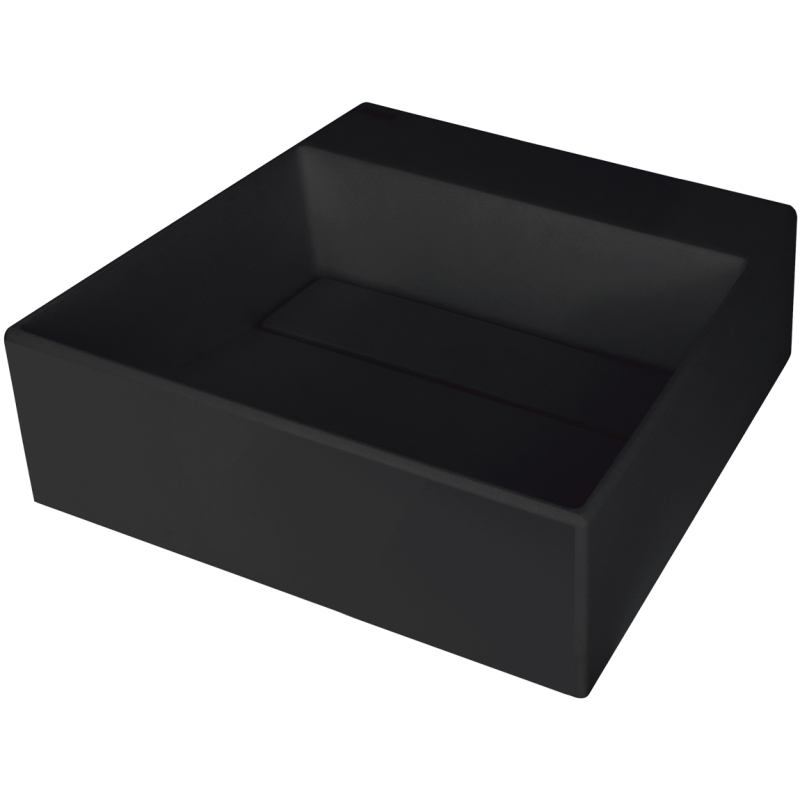 Umywalka granitowa nablatowa z miejscem na baterię - z maskownicą Correo nero DEANTE CQR_NU4M